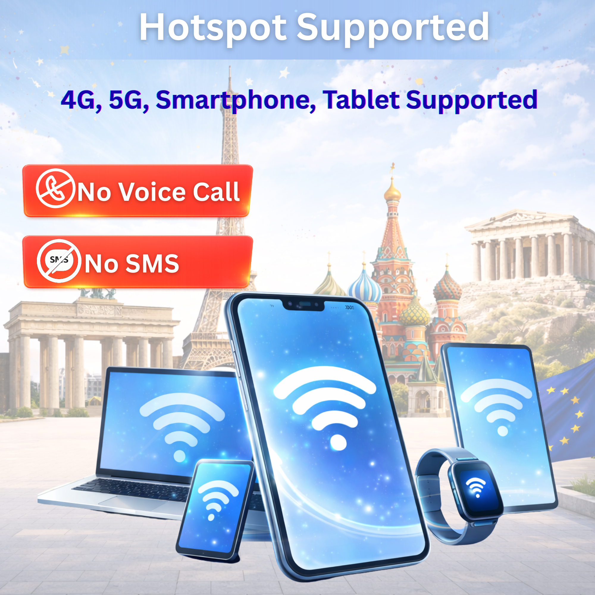 Europe eSIM Travel SIM– 1GB-3GB Daily High Speed + Unlimited. 26 Countries & Networks | 1-15-Days Option